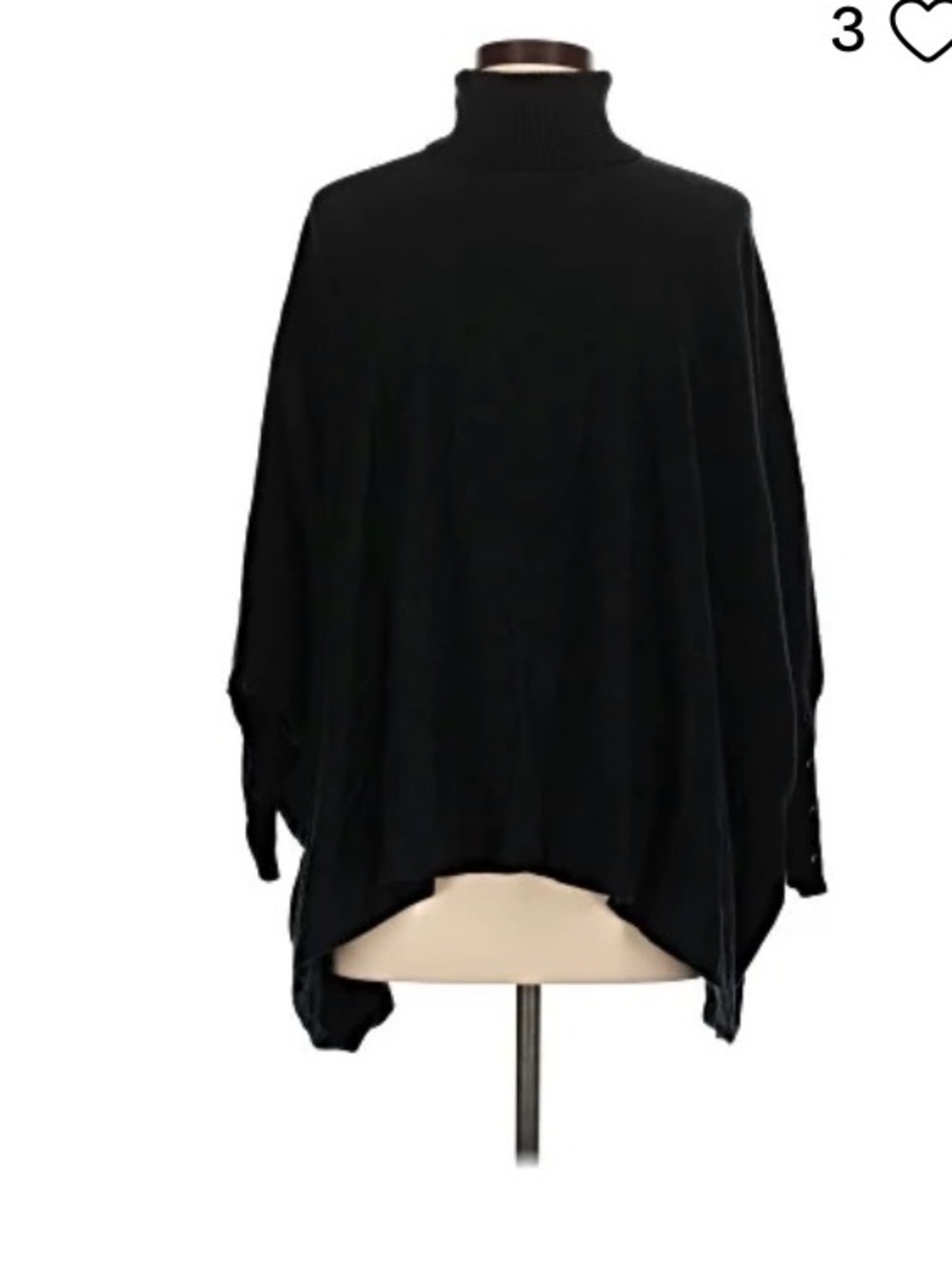 Amalfi Black Cowl Neck Poncho Sweater